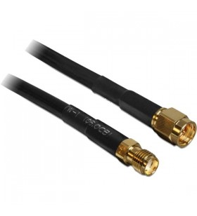 Cablu antenă delock  sma tată - sma mamă cfd/rf200, adaptor (negru, 2 metri)