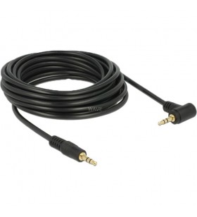 Cablu audio delock  mufă mufă de 3,5 mm - mufă de 3,5 mm (negru, unghi de 5 metri)