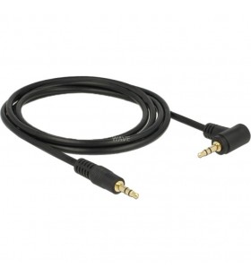 Cablu audio delock  mufă mufă de 3,5 mm - mufă de 3,5 mm (negru, 2 metri, înclinat)