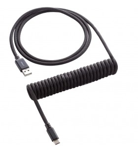 Cablu pentru tastatură în spirală cablemod  classic, negru la miezul nopții (negru, 1,50 metri)