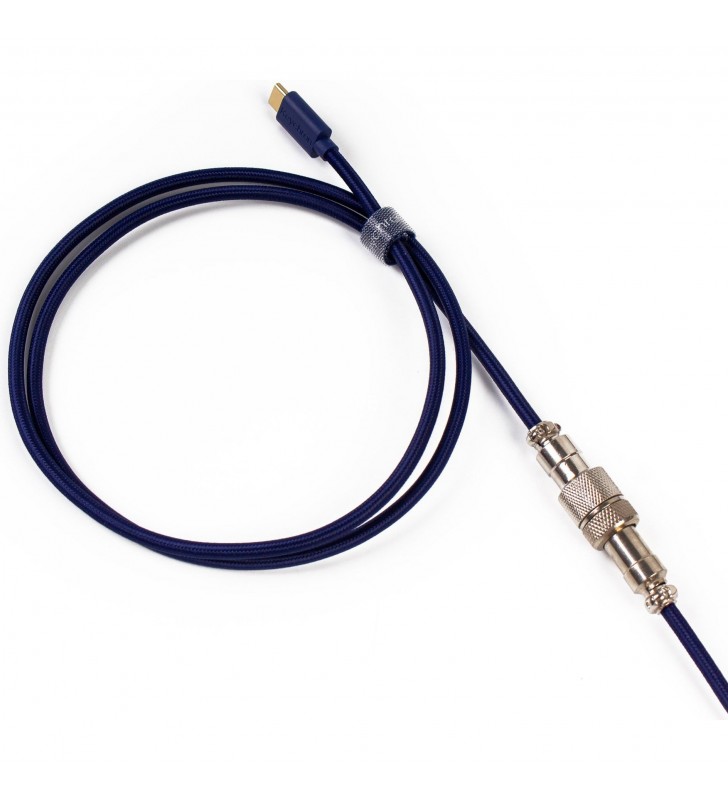 Cablu de aviator spiralat personalizat keychron (albastru, 1,36 metri)