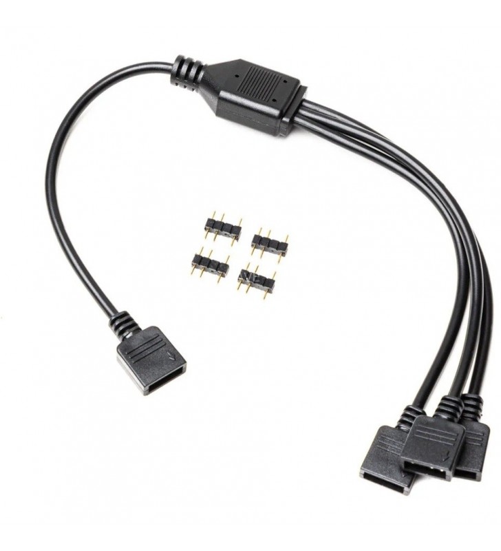 Ekwb cablu splitter  ek-loop d-rgb cu 3 căi, cablu y (negru, 300 mm +/- 5 mm)