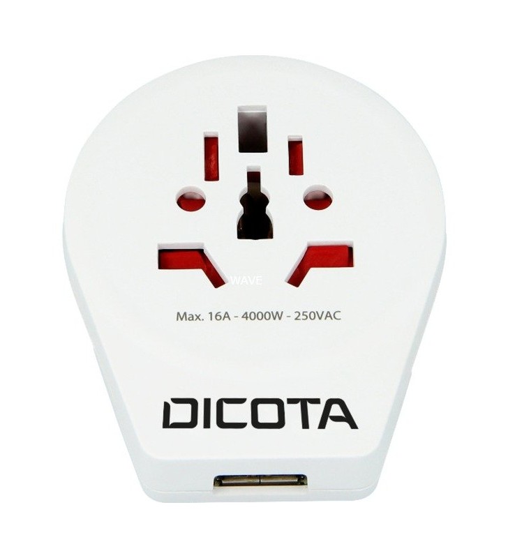 Dicota  world adapter pro cu usb (alb)