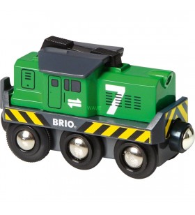 Vehicul de jucărie pentru tren de marfă cu baterie brio  world (verde)
