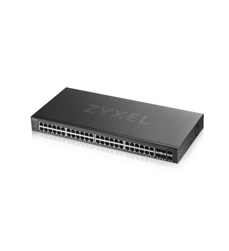 Switch zyxel,  gs1920-48v2, porturi gigabit x 48, sfp x 4, managed, rackabil, carcasa metalica, "gs1920-48v2-eu0101" (include tv 1.75lei)