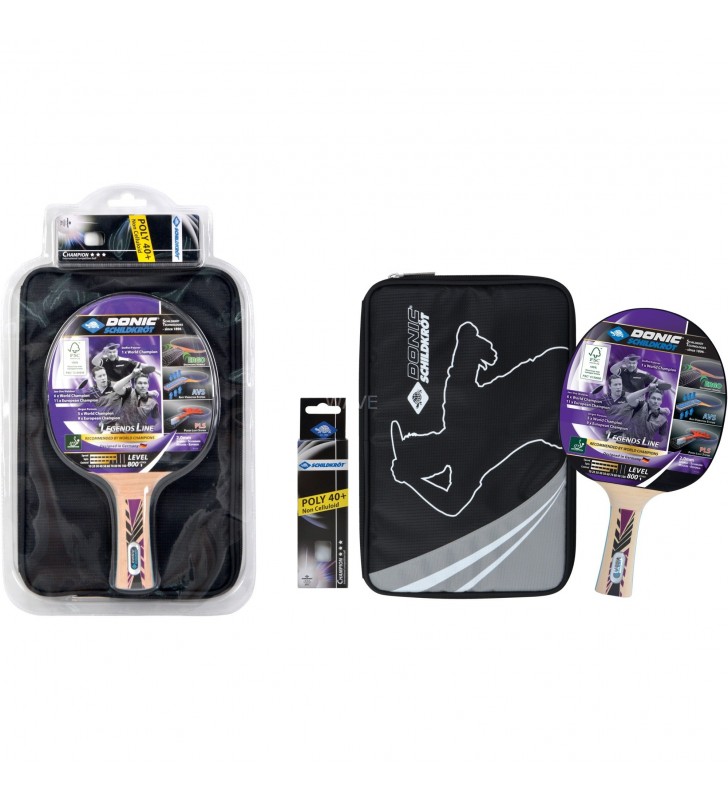 Set cadou premium pentru tenis de masă donic legends 800 fsc, echipament fitness