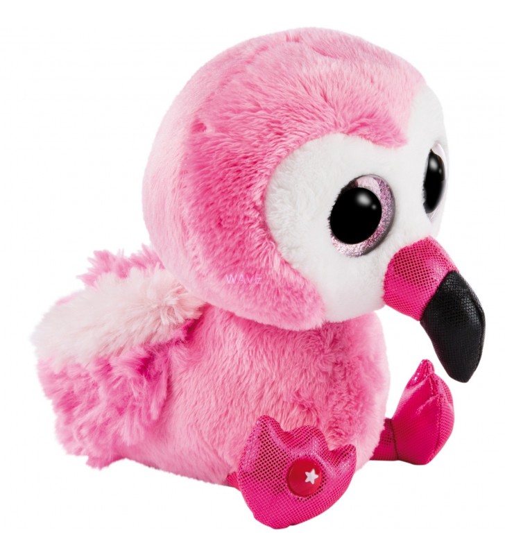 Nici  glubschis atârnând flamingo fairy-fa, jucărie de drăgălaș (roz deschis/alb, 15 cm)