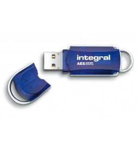 Integral usb 2.0 courier aes security edition 16 gb memorii flash usb 16 giga bites usb tip-a albastru