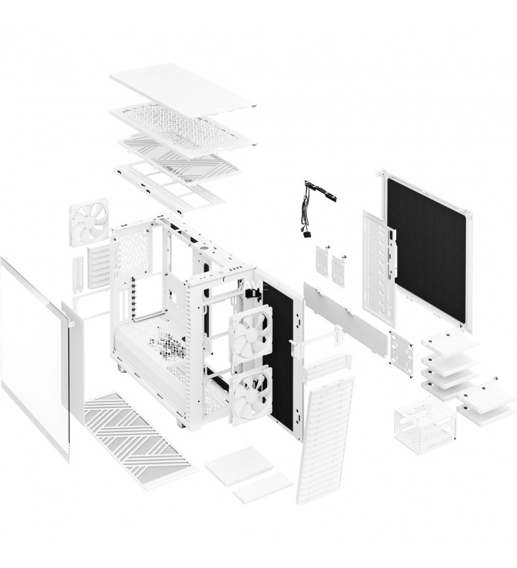 Fractal design  define 7 white tg clear tint, carcasă tower (alb, sticla securizata)