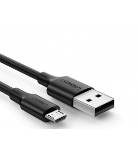 Cablu alimentare si date ugreen, "us289", fast charging data cable pt. smartphone, usb la micro-usb, nickel plating, pvc, 1m, negru "60136" (include tv 0.06 lei) - 6957303861361