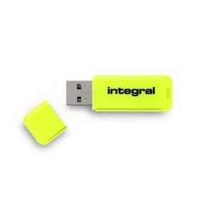 Stick memorie integral neon 32gb, usb 2.0, yellow