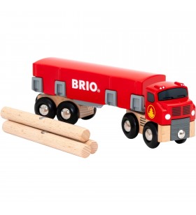 Transportor brio  din lemn cu sarcină magnetică, vehicul de jucărie (roșu)