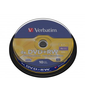 DVD+RW Verbatim 4x, 4.7GB, 10buc, Spindle