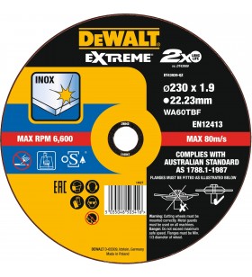 Disc de tăiere dewalt extreme dt43939  din oțel inoxidabil (230 mm)