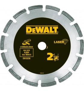 Disc de tăiere diamantat dewalt dt3773, sudat  cu laser (230 mm)