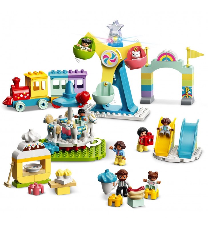 Jucărie de construcție lego  10956 duplo adventure park (jucării pentru copii de la 2 ani cu târg și tren)