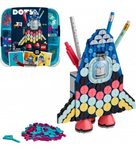 Jucărie de construcție lego  41936 dots rocket suport creion (set de artizanat pentru copii, decor pentru creșă, kit creativ pentru fete și băieți)
