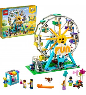 Jucărie de construcție lego  31119 creator ferris wheel (parc de distractii, jucarii pentru baieti si fete de la 9 ani)