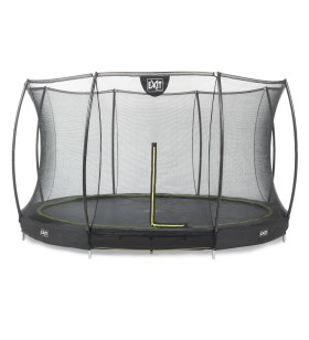 Exit silhouette ground trampoline ø427cm with safety net - black exterior rotunde arc elicoidal trambulină îngropată