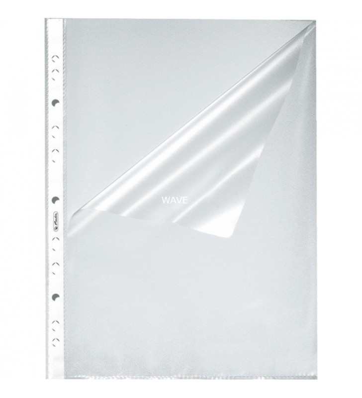 Copertă broșură herlitz  granulată sus + stânga deschis, organizator (transparent, a4, pachet de 100)