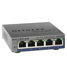 Netgear gs105pe fara management l2 gigabit ethernet (10/100/1000) gri power over ethernet (poe) suport