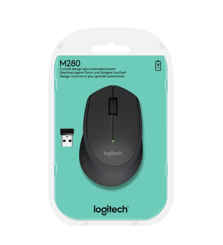 Logitech wireless mouse m280/black - 2.4ghz - ewr2 .in