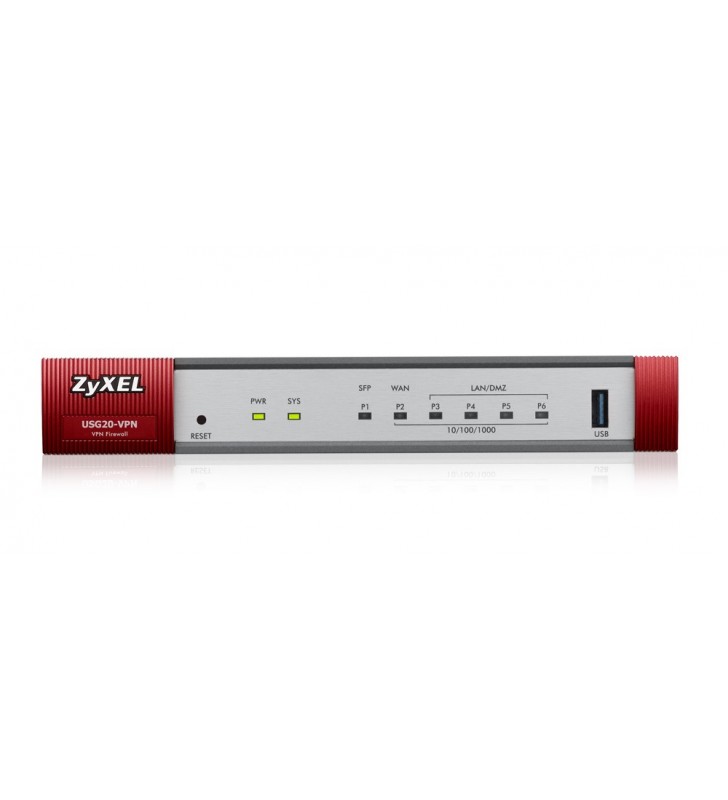 Zyxel zywall usg20-vpn-eu0101f router cu fir gigabit ethernet gri, roşu