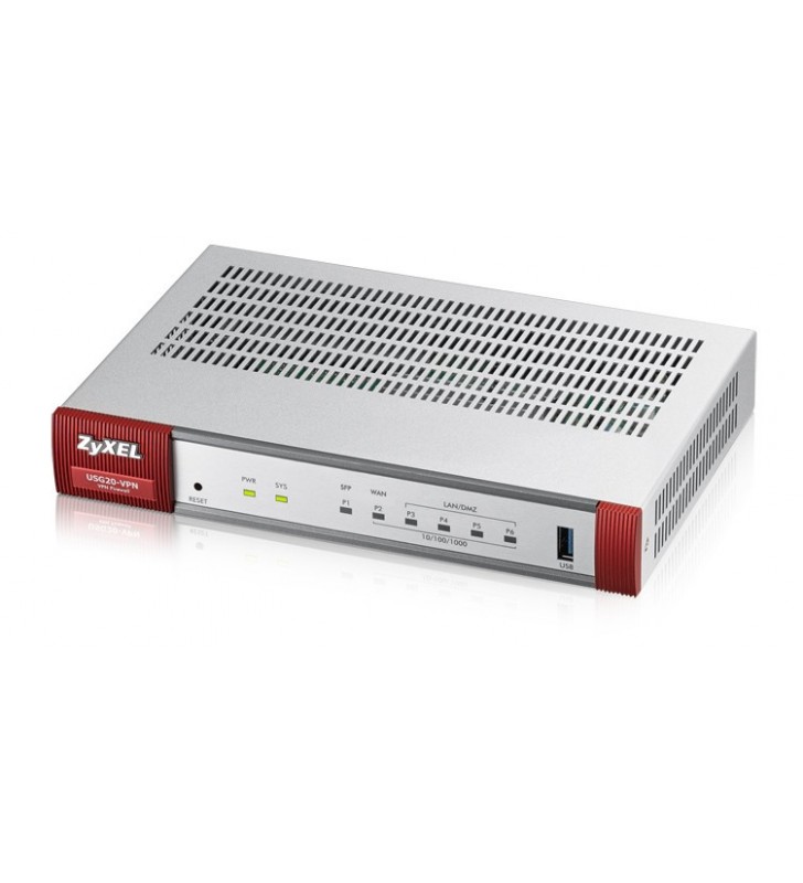 Zyxel zywall usg20-vpn-eu0101f router cu fir gigabit ethernet gri, roşu