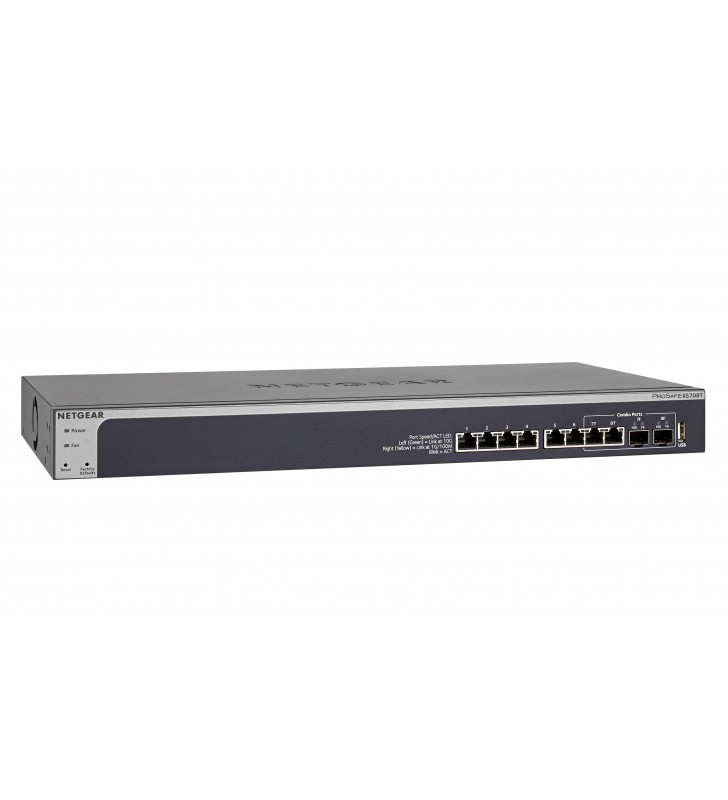Netgear xs708t-100nes switch-uri gestionate l2+/l3 10g ethernet (100/1000/10000) negru