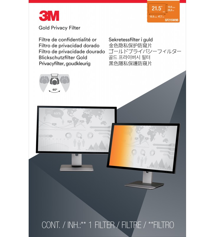 3m gf215w9b filtru confidențialitate ecran fără cadru 54,6 cm (21.5")