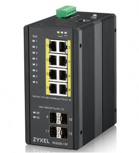 Zyxel rgs200-12p gestionate l2 gigabit ethernet (10/100/1000) negru power over ethernet (poe) suport