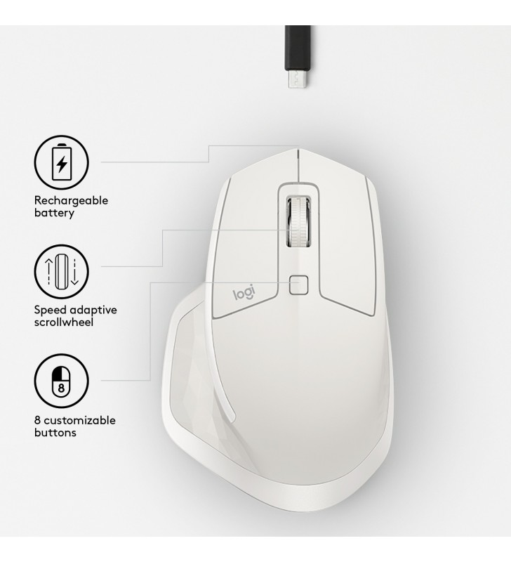 Logitech mx master 2s mouse-uri rf wireless + bluetooth cu laser 4000 dpi mâna dreaptă