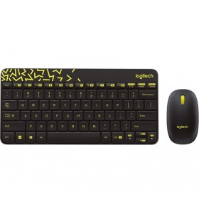 Logitech mk240 nano tastaturi rf fără fir qwerty engleză sua negru, galben