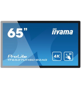 Iiyama tf6537uhsc-b2ag afișaj semne 165,1 cm (65") led 4k ultra hd ecran tactil panou informare digital de perete negru