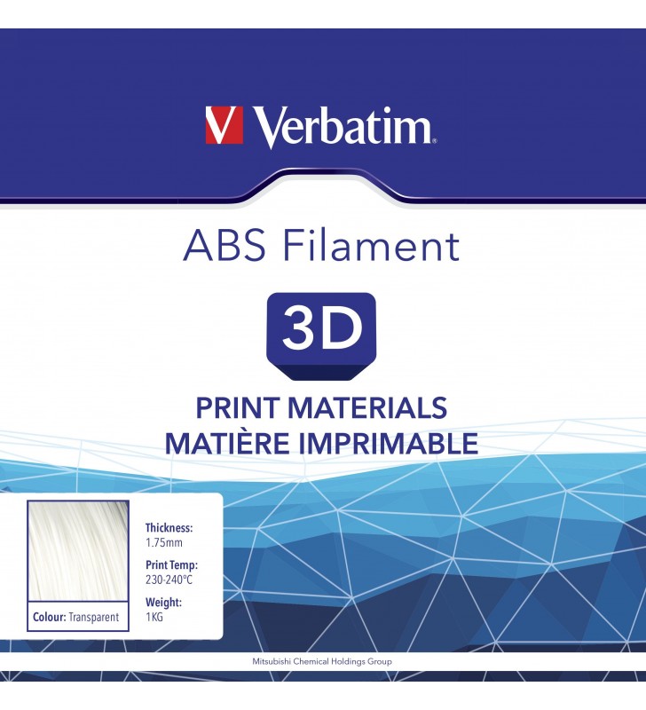 Verbatim 55015 materiale pentru imprimare 3d abs transparente 1 kilograme