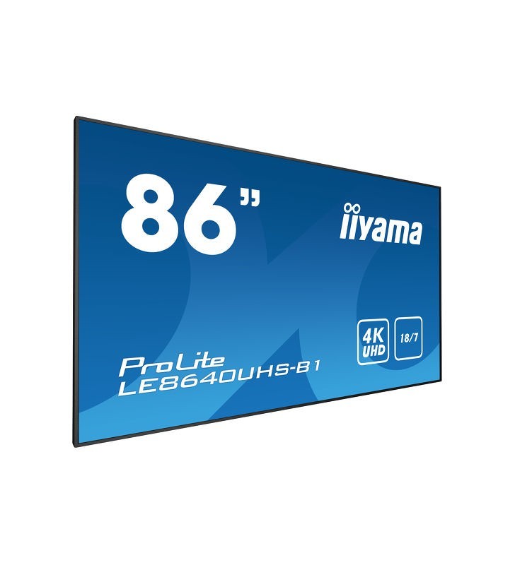 Iiyama le8640uhs-b1 afișaj semne 2,17 m (85.6") led 4k ultra hd panou informare digital de perete negru android