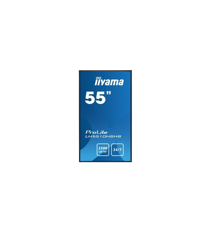 Iiyama lh5510hshb-b1 afișaj semne 139,7 cm (55") led full hd panou informare digital de perete negru