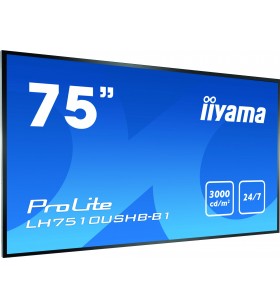 Iiyama lh7510ushb-b1 afișaj semne 190,5 cm (75") led 4k ultra hd panou informare digital de perete negru