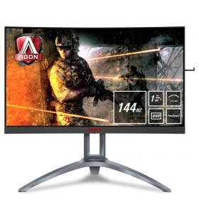 Aoc gaming ag273qcx monitoare lcd 68,6 cm (27") 2560 x 1440 pixel wide quad hd led negru, roşu, argint