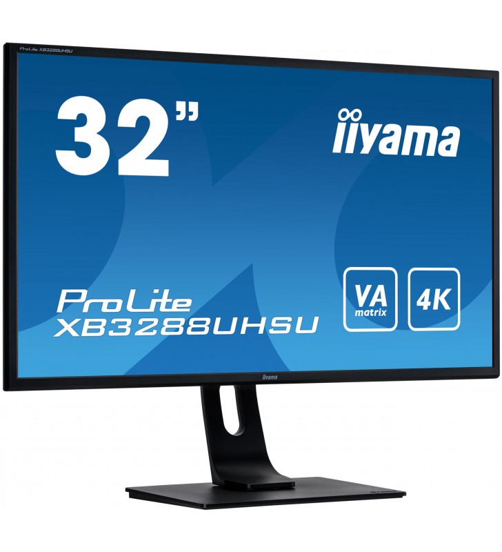 Iiyama prolite xb3288uhsu-b1 led display 80 cm (31.5") 3840 x 2160 pixel 4k ultra hd negru