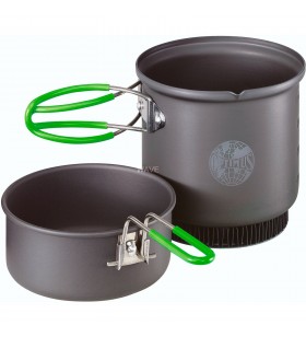 Set de gătit optimus  terra weekend he 0,95 l, set oale (gri/verde, 2 părți)