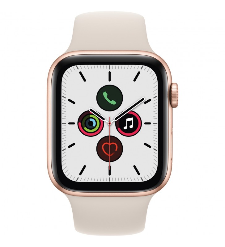 Apple  watch se, ceas inteligent (auriu/alb, 44 mm, brățară sport, carcasă din aluminiu, lte)
