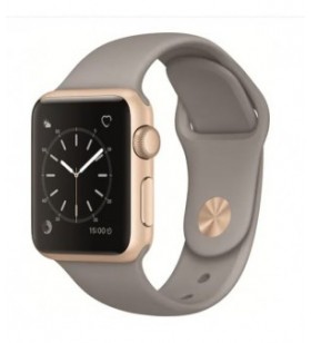 Resigilat: apple watch series 1, 38mm gold aluminium case with concrete sport band (mnnj2mp/a)