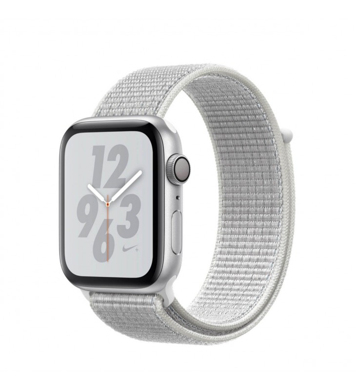 Resigilat: apple watch nike+ series 4 gps, 44mm silver aluminium case, summit white nike sport loop