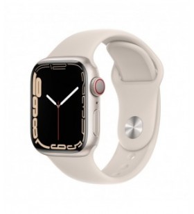 Resigilat: apple watch 7 gps + cellular, 41mm starlight aluminium case, starlight sport band