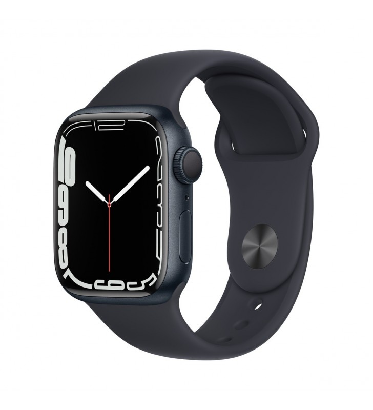 Resigilat: apple watch 7 gps, 41mm midnight aluminium case, midnight sport band
