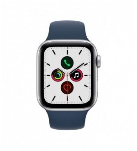 Resigilat: apple watch se gps, 44mm silver aluminium case with abyss blue sport band