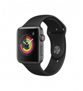 Resigilat: apple watch series 3 gps, 42mm space grey aluminium case with black sport band