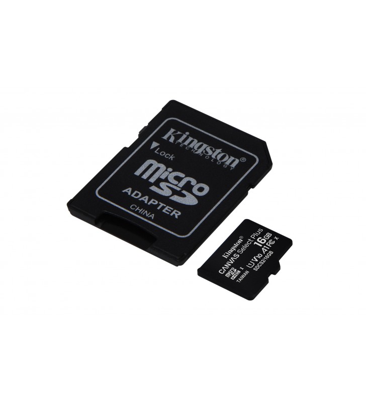 16gb microsdhc canvas select/100r a1 c10 card + sd adapter