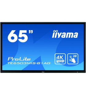 Iiyama prolite te6503mis-b1ag monitoare cu ecran tactil 163,8 cm (64.5") 3840 x 2160 pixel negru multi-touch multi-utilizatori